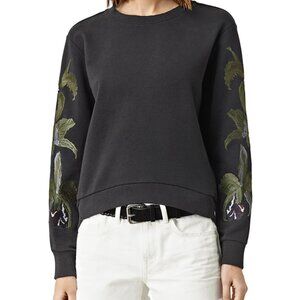 ALLSAINTS Anya Embroidered Sweatshirt - Charcoal  XS